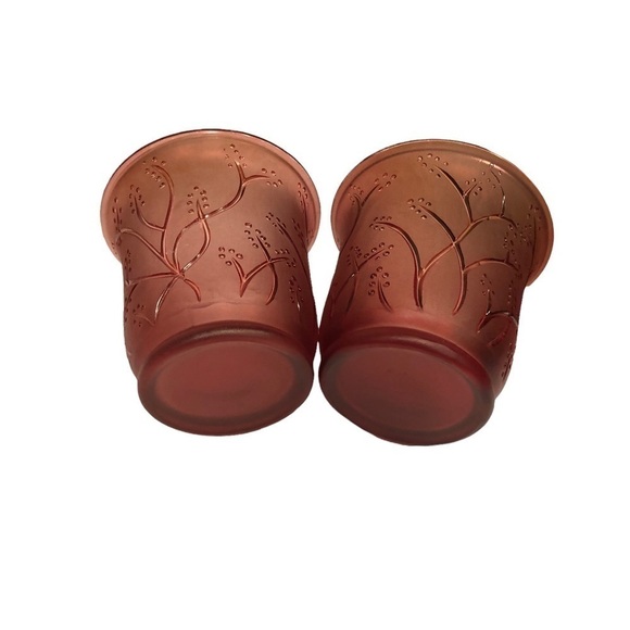 𝅺PartyLite Berry Sprig Red Votive Holders - Picture 4 of 5